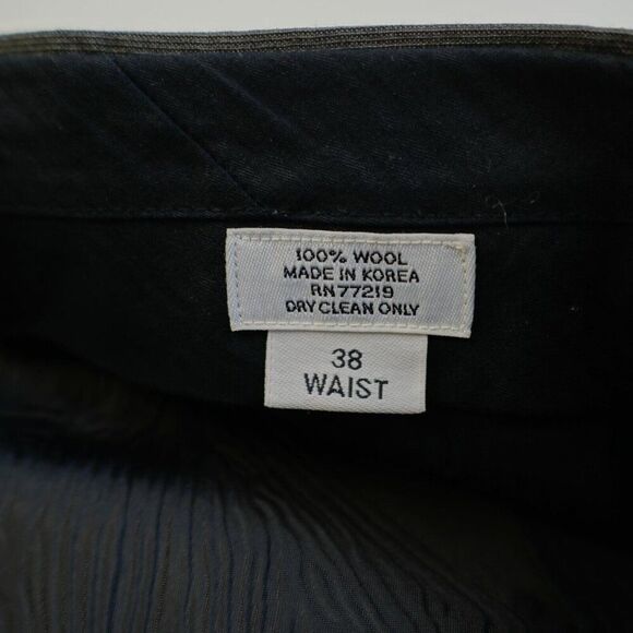 Joseph & Feiss Wool 2 Piece Suit 40S Gray Striped 44/29 Flat Front High Rise 2 B - Picture 4 of 16